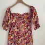 dress Bnwt Bershka 100% cotton floral dress size large off shoulder with sleeves Image 2