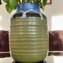 Priory Irish Studio Pottery Green Glazed  Drip Glaze Ripple Effect Vase 1970 Image 10