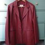 Burgundy Red Leather Jacket Size Uk 16 Image 4