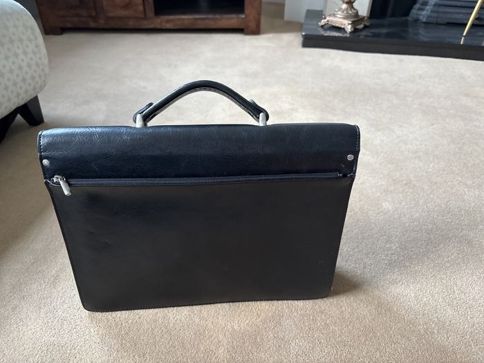 Texier leather laptop satchel