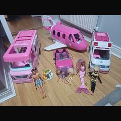 Barbie Vehicle & Doll Bundle - DreamCamper, Plane, Ambulance & Car
