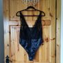BNWT Fab Black Bodysuit with Leather Look Bottom size 16 Image 3