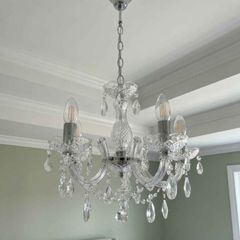 Chrome and acrylic chandelier