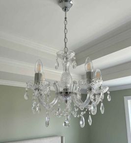 Chrome and acrylic chandelier