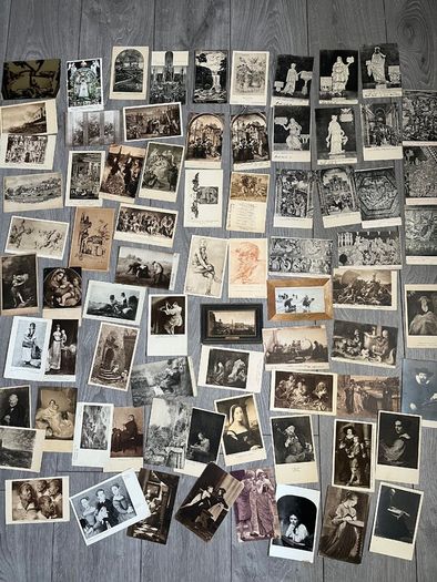 Vintage Art Themed Postcards x 122. 2 for 1 euro or 50 quid the lot