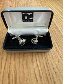Roche Silver Tone Knot Cufflinks