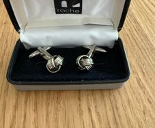 Roche Silver Tone Knot Cufflinks
