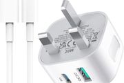 USB C Plug,20W Type C Fast Charger Plug and Cable for iPhone Charging Plug and Lead,Fast Charge for iPhone 14/14 Pro/13/13 Pro/12/12 Pro/11/SE/10/8/iPhone USB-C Adapter Plug UK and Lightning Wire