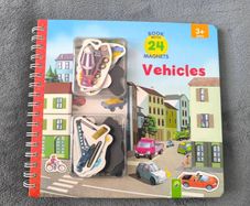 "Vehicles" book whit 24 magnets