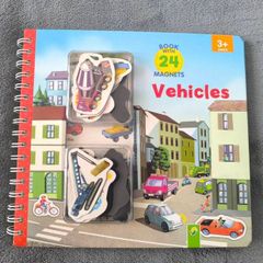 "Vehicles" book whit 24 magnets