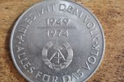 German Democratic Republic, Germany, 10 Mark 1974, 25th Anniversary of the GDR - free standard postage