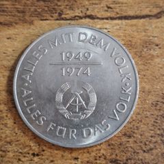 German Democratic Republic, Germany, 10 Mark 1974, 25th Anniversary of the GDR - free standard postage