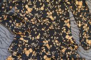Black and Gold Floral Long Sleeve Dress. Size 10