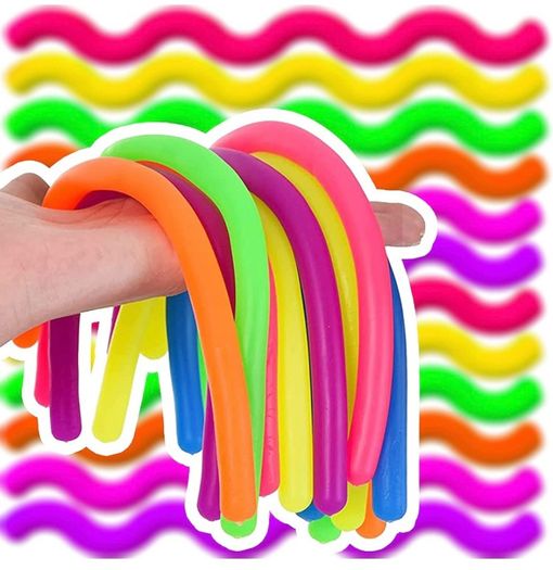 6x Stretchy Children Fidget Noodles String Fidget Stretchy Monkey Worm Noodle String Toy for Kids and Adults, DIY Hand-Knit Rope Anti Stress Rope Sensory for Reducing Anxiety & Stress (FREE POSTAGE)