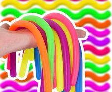 6x Stretchy Children Fidget Noodles String Fidget Stretchy Monkey Worm Noodle String Toy for Kids and Adults, DIY Hand-Knit Rope Anti Stress Rope Sensory for Reducing Anxiety & Stress (FREE POSTAGE)