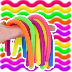 6x Stretchy Children Fidget Noodles String Fidget Stretchy Monkey Worm Noodle String Toy for Kids and Adults, DIY Hand-Knit Rope Anti Stress Rope Sensory for Reducing Anxiety & Stress (FREE POSTAGE)