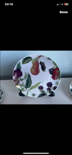Set of five Botanical fruits plates