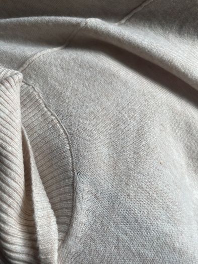 Beige cowl neck jumper plus size