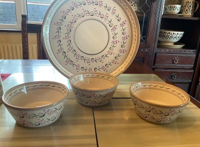 Nicholas Mosse lavender set of three breakfast bowls . Priced as a set
