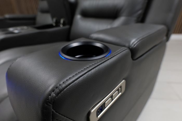 Dark Grey Titan Plus Electric Leather Recliner Sofa Set