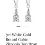 9 Carat White Gold & Cubic Zirconia Drop Earrings Image 8