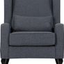 Armchair & Footstool Slate Blue Grey Fabric Image 2