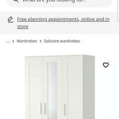 Wardrobe with mirror BRIMNES Ikea