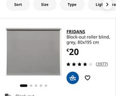 Two IKEA FRIDANS block-out Blinds