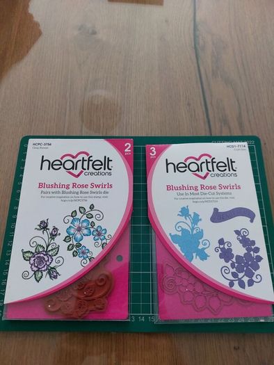 Heartfelt stamps and dies set- blushing rose swirls