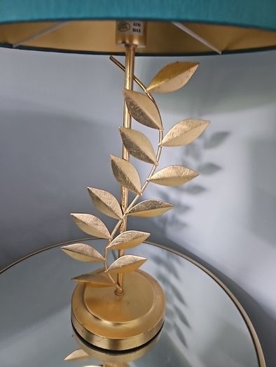 Gold Lamp with Teal Lamphade & Gold Insert