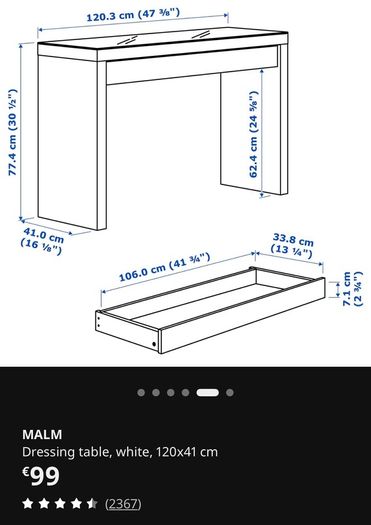 Dressing table ikea malm