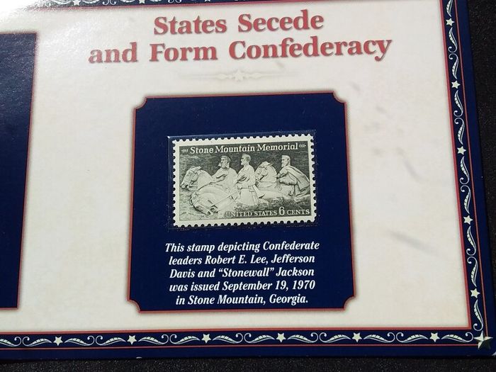 PCS Lincoln Series Coin and Stamp Panel - " States Secede and Form Confederacy "