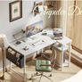 Small L Shaped Desk with Power Outlets,140x70 cm Image 3