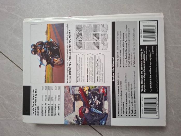 CBR1100xx Blackbird Haynes Manual