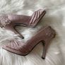 Brand New Lace Detail Lilac Peeptoe Heels Image 6