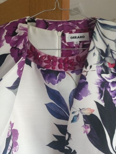 Gerard 2 piece wedding guest suit occasion dress + bolero jacket 16 L floral