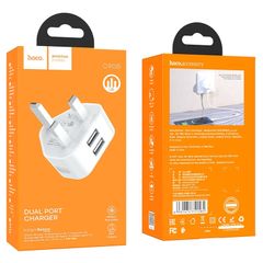 Hoco C90B Grandiose Dual Port Charger White