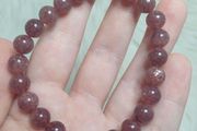 beaded strawberry quartz bracelet high grade