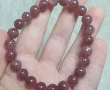 beaded strawberry quartz bracelet high grade