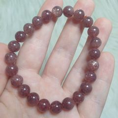 beaded strawberry quartz bracelet high grade