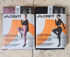 2x Crivit Ladies' Premium Sports Leggings Pink & Black S EUR 36/38 GB 8/10 Lidl