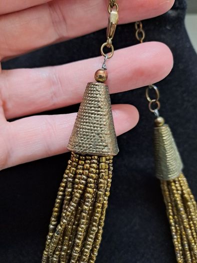 Gold Multi-Strand Beaded Statement Necklace
