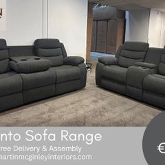New Grey Sorrento 3+2 Charging Sofas