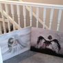 Beautiful angel canvases. Diammante edge around canvas  lovely on a wall Image 7