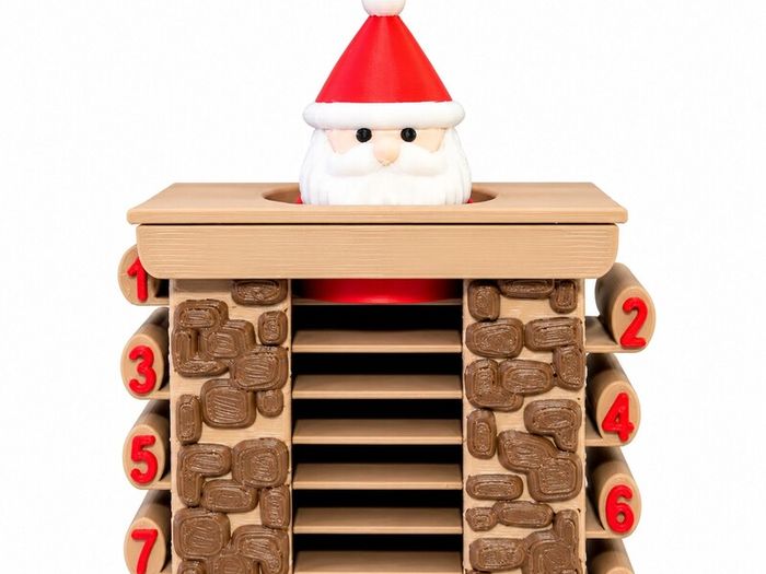 Santa Chimney Advent Calendar, Reusable Christmas Countdown 3D