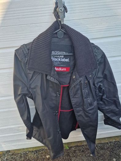 Mens Superdry Double Blacklabel Wax Coat