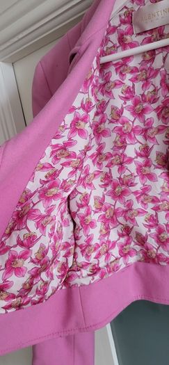 VALENTINO pink wool biker cropped jacket Sz 44 Italian = (Fit 12 UK) - Rrp 695 (New)