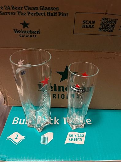 Heineken Pint and half pint glass