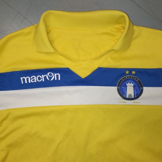 Limerick FC (M) Player Issue Away Shirt Jersey Macron League of Ireland  Munster Yellow Medium
