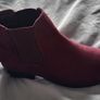 Maroon suede ankle boots Image 3